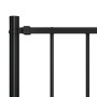Panel de valla y postes acero recubrimiento polvo negro 1,7x1 m