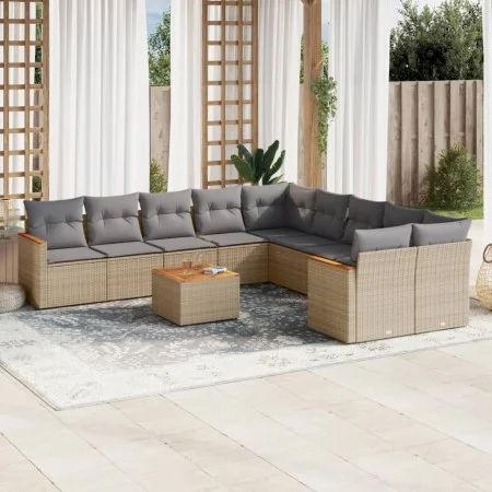 Gartensofagarnitur mit beigen Kissen, 11-teilig, aus PE-Rattan-Mischung. von , Gartensets - Ref: Foro24-3226360, Preis: 659,0...