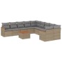 Juego de sofás jardín con cojines beige mezcla 11 pzas ratán PE by , Garden sets - Ref: Foro24-3226360, Price: 658,34 €, Disc...