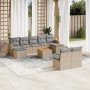 Juego de sofás jardín con cojines beige 10 pzas ratán sintético by , Garden sets - Ref: Foro24-3226381, Price: 516,97 €, Disc...