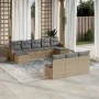 Juego de sofás jardín con cojines beige 10 pzas ratán sintético by , Garden sets - Ref: Foro24-3226388, Price: 551,12 €, Disc...