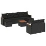 Set de sofás de jardín 10 pzas cojines ratán sintético negro by , Garden sets - Ref: Foro24-3226405, Price: 581,84 €, Discoun...