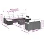 Set de sofás de jardín 10 pzas cojines ratán sintético negro by , Garden sets - Ref: Foro24-3226405, Price: 581,84 €, Discoun...