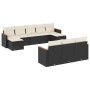 Gartensofa-Set, 10-teilig, mit schwarzen Kissen und synthetischem Rattan. von , Gartensets - Ref: Foro24-3226413, Preis: 515,...