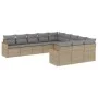 Juego de sofás jardín con cojines beige mezcla 11 pzas ratán PE by , Garden sets - Ref: Foro24-3226430, Price: 663,48 €, Disc...