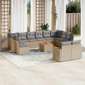 Juego de sofás jardín con cojines beige mezcla 13 pzas ratán PE by , Garden sets - Ref: Foro24-3226451, Price: 800,80 €, Disc...