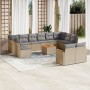 Juego de sofás jardín con cojines beige mezcla 13 pzas ratán PE by , Garden sets - Ref: Foro24-3226451, Price: 762,72 €, Disc...