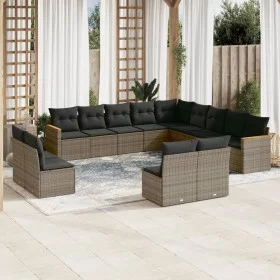 Set sofás de jardín con cojines 13 piezas ratán sintético gris by , Garden sets - Ref: Foro24-3226487, Price: 773,82 €, Disco...