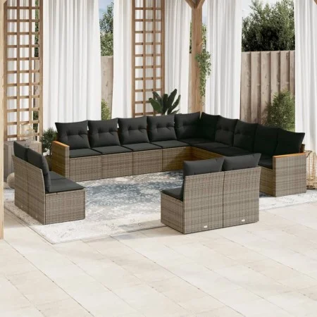 Set sofás de jardín con cojines 13 piezas ratán sintético gris by , Garden sets - Ref: Foro24-3226487, Price: 775,78 €, Disco...