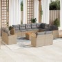 Juego de sofás jardín con cojines beige mezcla 13 pzas ratán PE by , Garden sets - Ref: Foro24-3226521, Price: 825,17 €, Disc...