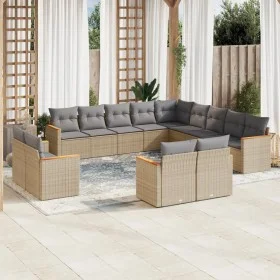 Juego de sofás jardín con cojines beige mezcla 13 pzas ratán PE by , Garden sets - Ref: Foro24-3226528, Price: 869,49 €, Disc...
