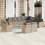 Juego de sofás jardín con cojines beige mezcla 13 pzas ratán PE by , Garden sets - Ref: Foro24-3226528, Price: 870,64 €, Disc...