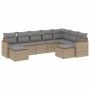 Juego de sofás jardín con cojines beige mezcla 9 pzas ratán PE by , Garden sets - Ref: Foro24-3226542, Price: 499,38 €, Disco...