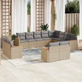 Gartensofa-Set mit 12-teiligen beigen Kissen aus PE-Rattan-Mischung. von , Gartensets - Ref: Foro24-3226514, Preis: 815,24 €,...