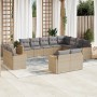 Juego de sofás jardín con cojines beige mezcla 12 pzas ratán PE by , Garden sets - Ref: Foro24-3226514, Price: 788,56 €, Disc...