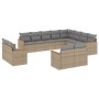 Juego de sofás jardín con cojines beige mezcla 12 pzas ratán PE by , Garden sets - Ref: Foro24-3226514, Price: 788,56 €, Disc...