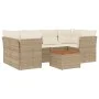 Set sofás de jardín 7 piezas y cojines ratán sintético beige by , Garden sets - Ref: Foro24-3255827, Price: 482,97 €, Discoun...