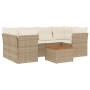 Set sofás de jardín 7 piezas y cojines ratán sintético beige by , Garden sets - Ref: Foro24-3255827, Price: 500,25 €, Discoun...