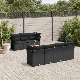 Set de sofás de jardín y cojines 8 piezas ratán sintético negro by , Garden sets - Ref: Foro24-3255831, Price: 496,43 €, Disc...