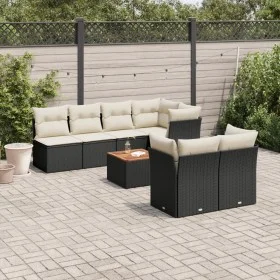 Set de sofás de jardín y cojines 8 piezas ratán sintético negro by , Garden sets - Ref: Foro24-3255846, Price: 475,60 €, Disc...