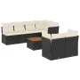 Set de sofás de jardín y cojines 8 piezas ratán sintético negro by , Garden sets - Ref: Foro24-3255846, Price: 475,45 €, Disc...