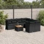 Set de sofás de jardín 8 piezas y cojines ratán sintético negro de , Conjuntos de jardín - Ref: Foro24-3255859, Precio: 565,2...