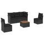6-teiliges Gartensofa-Set und Kissen aus schwarzem Kunststoff-Rattan. von , Gartensets - Ref: Foro24-3255873, Preis: 346,64 €...