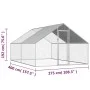 Hühnerstallkäfig für den Außenbereich aus verzinktem Stahl, 2,75 x 4 x 1,92 m von vidaXL, Käfige und Lebensräume für Kleintie...