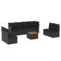 8-teiliges Gartensofa-Set und Kissen aus schwarzem Kunststoff-Rattan. von , Gartensets - Ref: Foro24-3255908, Preis: 499,35 €...