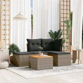 Juego de sofás jardín con cojines 5 pzas ratán sintético gris by , Garden sets - Ref: Foro24-3255920, Price: 262,61 €, Discou...