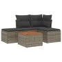 Juego de sofás jardín con cojines 5 pzas ratán sintético gris by , Garden sets - Ref: Foro24-3255920, Price: 262,61 €, Discou...