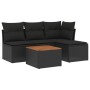 Set de muebles de jardín 5 pzas y cojines ratán sintético negro by , Garden sets - Ref: Foro24-3255922, Price: 297,96 €, Disc...