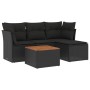 Gartenmöbel-Set, 5-teilig, mit schwarzen Polstern aus synthetischem Rattan. von , Gartensets - Ref: Foro24-3255936, Preis: 31...