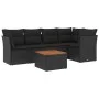 Set de sofás de jardín 6 piezas y cojines ratán sintético negro by , Garden sets - Ref: Foro24-3255957, Price: 383,41 €, Disc...
