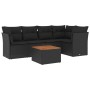 Set de sofás de jardín 6 piezas y cojines ratán sintético negro de , Conjuntos de jardín - Ref: Foro24-3255957, Precio: 396,75 €