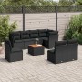 8-teiliges Gartensofa-Set und Kissen aus schwarzem Kunststoff-Rattan. von , Gartensets - Ref: Foro24-3256013, Preis: 552,91 €...