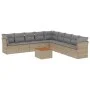 Gartensofa-Set mit 10-teiligen beigen Kissen aus synthetischem Rattan. von , Gartensets - Ref: Foro24-3256024, Preis: 616,30 ...