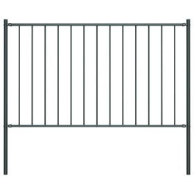 Zaunelement und Stahlpfosten, grau pulverbeschichtet, 1,7 x 1,25 m von vidaXL, Zaunpaneele - Ref: Foro24-145214, Preis: 61,96...