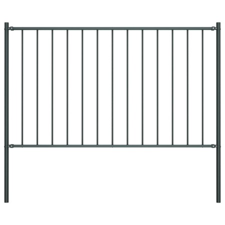 Fence panel and steel posts gray powder coating 1.7x1.25m by vidaXL, fence panels - Ref: Foro24-145214, Price: 64,86 €, Disco...