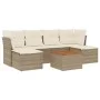 Set sofás de jardín 7 piezas y cojines ratán sintético beige by , Garden sets - Ref: Foro24-3256100, Price: 444,18 €, Discoun...