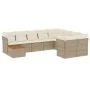 Juego de sofás jardín con cojines beige 10 pzas ratán sintético by , Garden sets - Ref: Foro24-3256156, Price: 662,22 €, Disc...