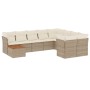 Juego de sofás jardín con cojines beige 10 pzas ratán sintético by , Garden sets - Ref: Foro24-3256156, Price: 697,11 €, Disc...