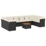 Set de sofás de jardín 11 pzas y cojines ratán sintético negro by , Garden sets - Ref: Foro24-3256161, Price: 623,45 €, Disco...
