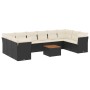 Set de sofás de jardín 11 pzas y cojines ratán sintético negro by , Garden sets - Ref: Foro24-3256161, Price: 630,97 €, Disco...