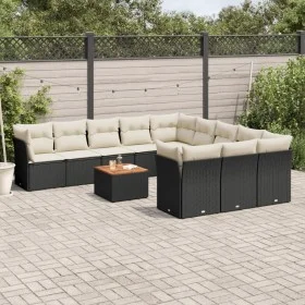 12-teiliges Gartensofa-Set mit schwarzen Kissen aus synthetischem Rattan. von , Gartensets - Ref: Foro24-3256238, Preis: 719,...