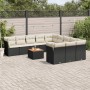 Set de sofás de jardín 12 piezas cojines ratán sintético negro by , Garden sets - Ref: Foro24-3256238, Price: 741,43 €, Disco...