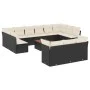 Set sofás de jardín 14 pzas con cojines ratán sintético negro by , Garden sets - Ref: Foro24-3256252, Price: 807,61 €, Discou...