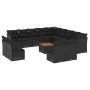 Set sofás de jardín 14 pzas con cojines ratán sintético negro by , Garden sets - Ref: Foro24-3256265, Price: 837,74 €, Discou...