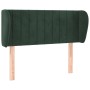 Cabecero de terciopelo verde oscuro 103x23x78/88 cm