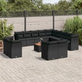 Set sofás de jardín 14 pzas con cojines ratán sintético negro by , Garden sets - Ref: Foro24-3256286, Price: 952,78 €, Discou...